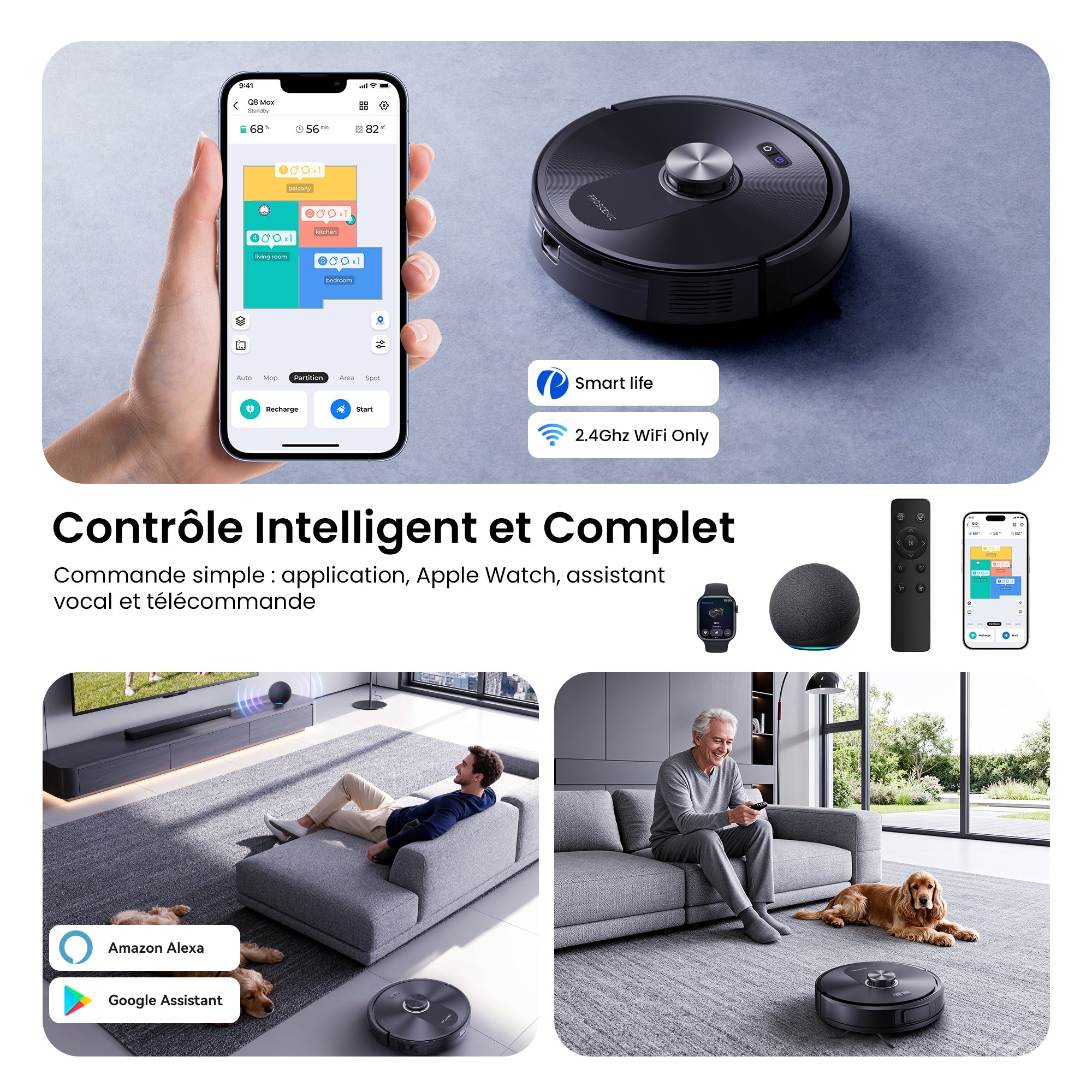 Proscenic Q10 Aspirateur Laveur Version Améliorée