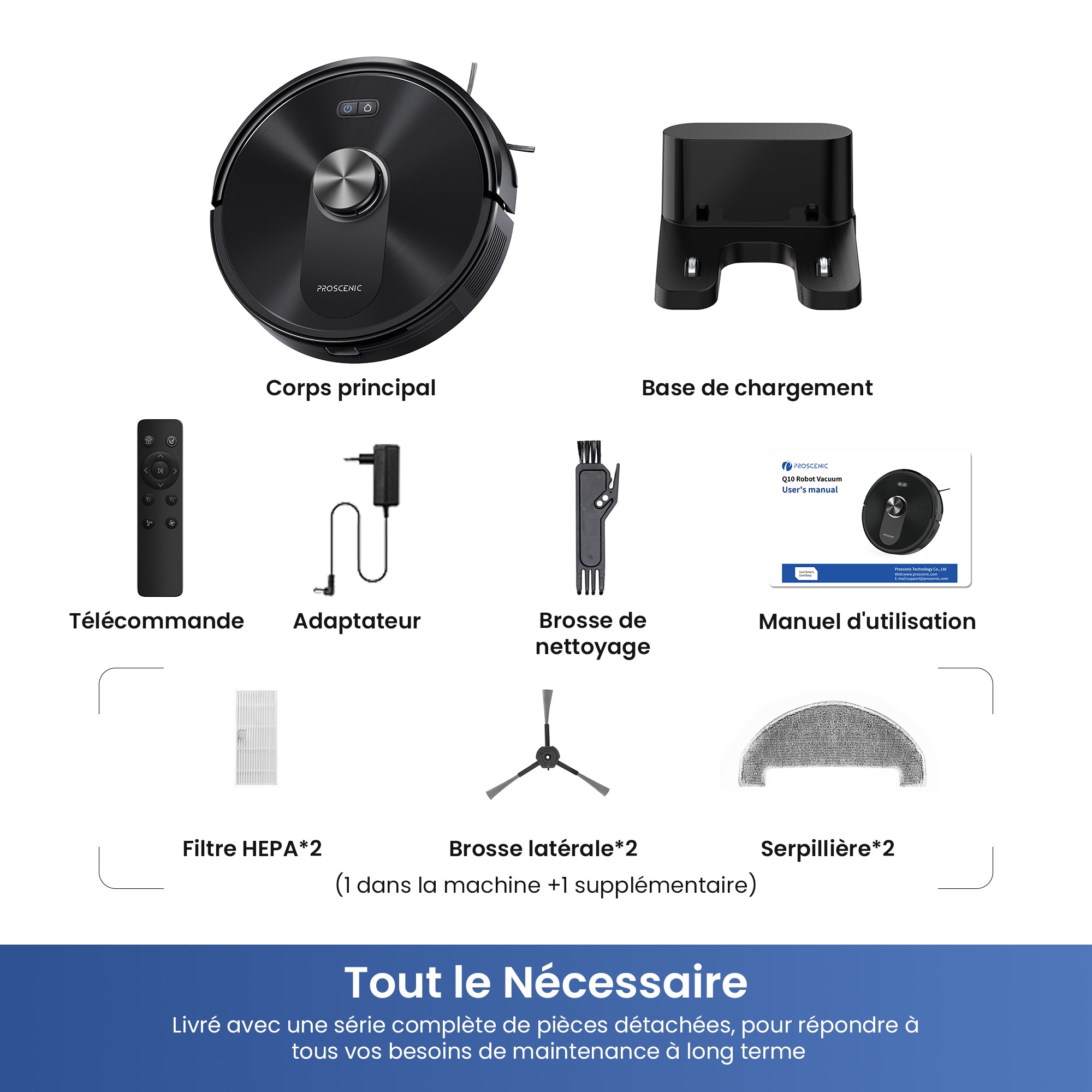 Proscenic Q10 Aspirateur Laveur Version Améliorée