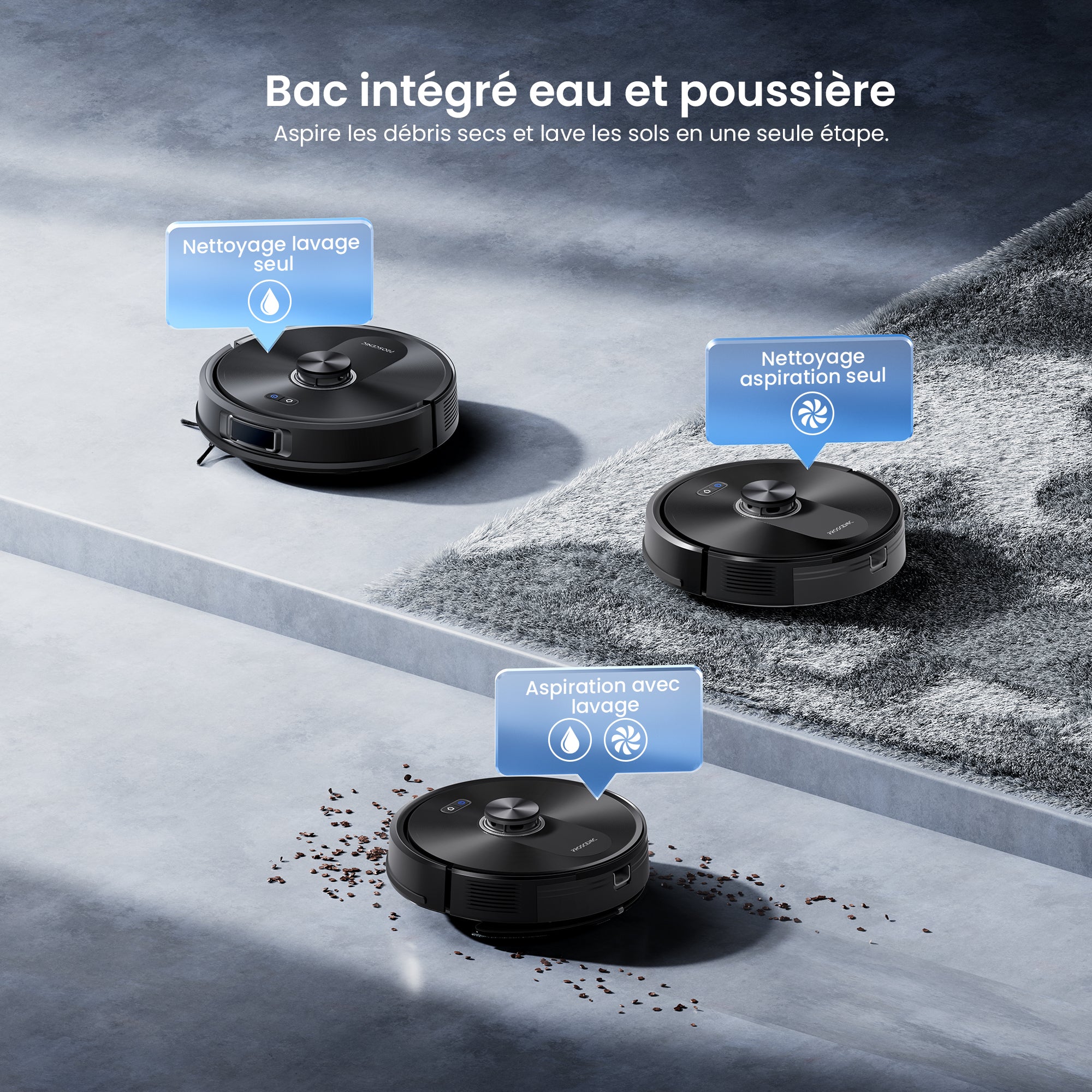 Proscenic Q10 Aspirateur Laveur Version Améliorée