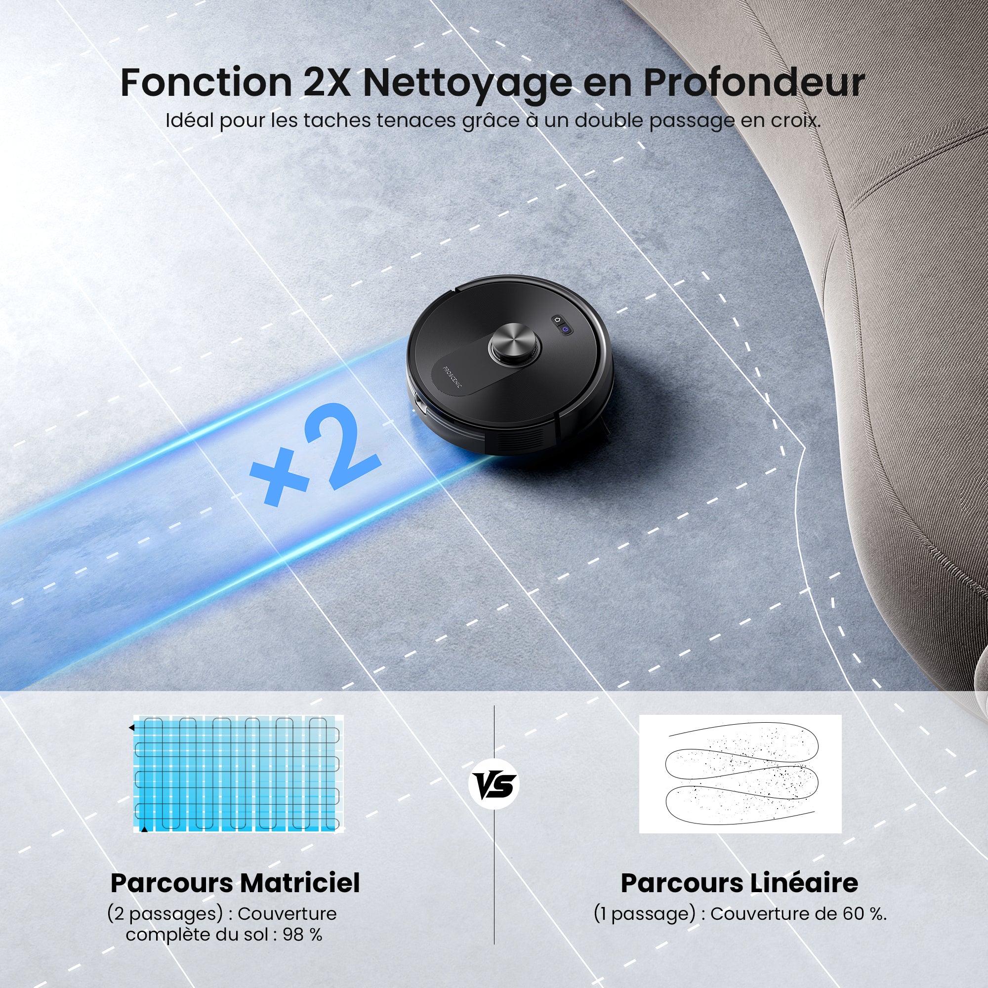 Proscenic Q10 Aspirateur Laveur Version Améliorée