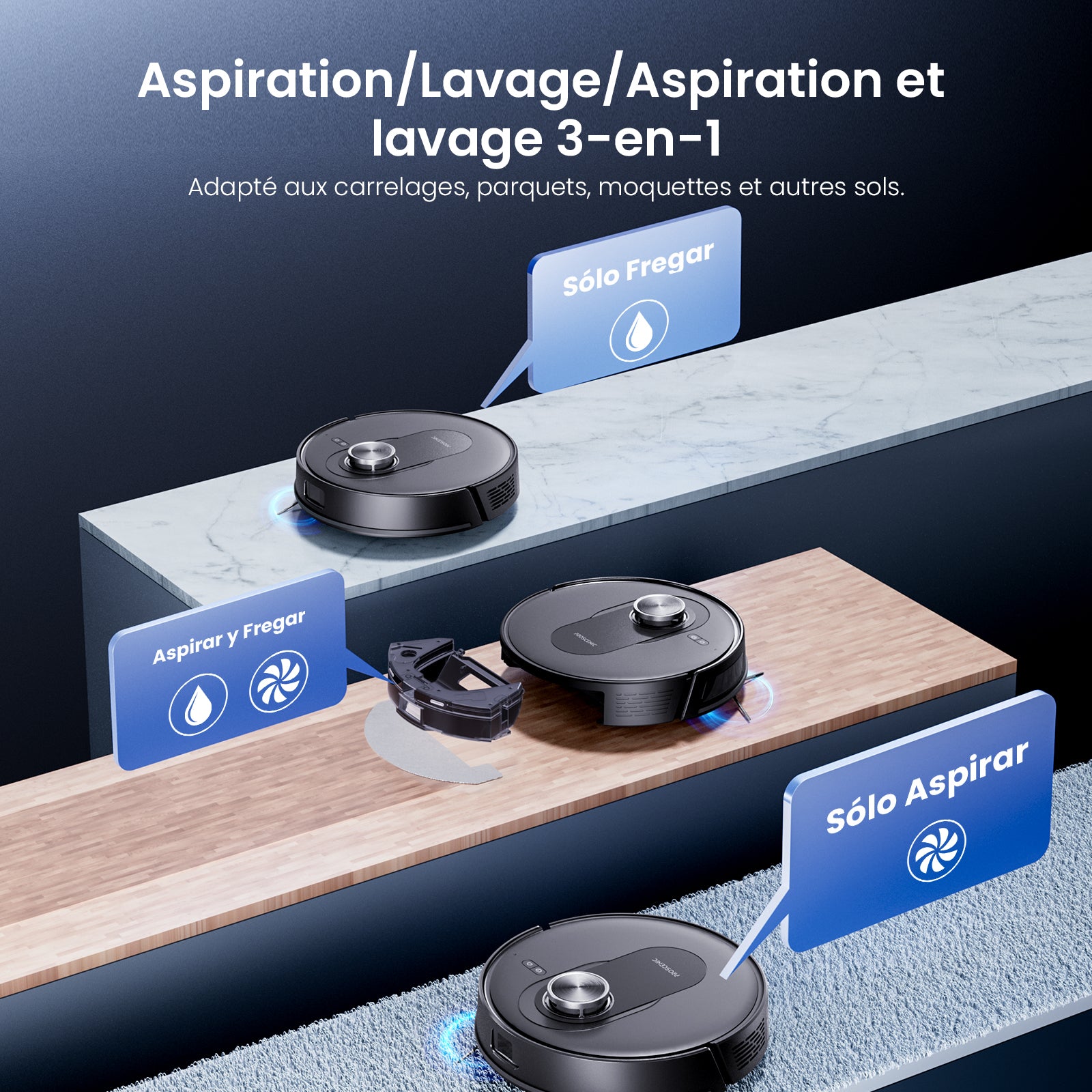 Aspirateur Robot avec Vidage Automatique - Proscenic Q8 Max+ 8000Pa