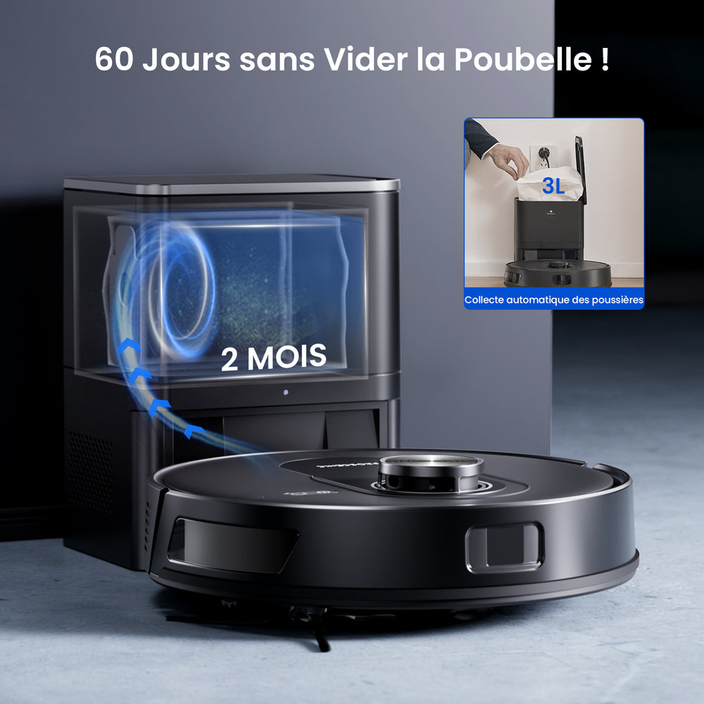 Proscenic Q8 Max+ Robot Aspirateur Laveur 8000Pa avec Station ...
