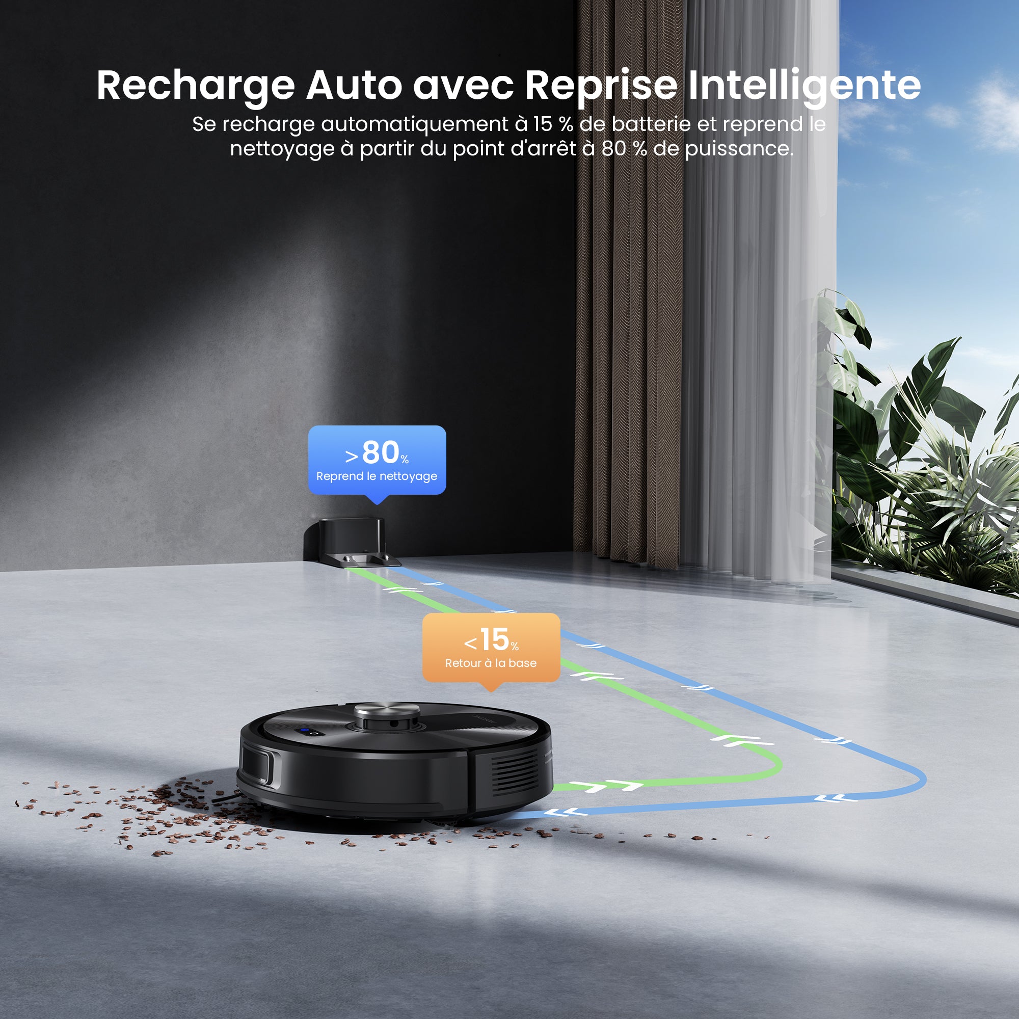 Proscenic Q10 Aspirateur Laveur	Version Améliorée